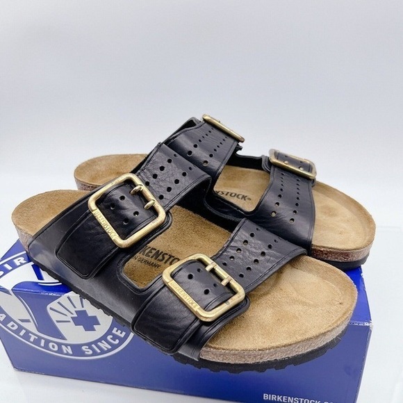Birkenstock Arizona Bold Sandal Black Leather EU 44 Mens US 11-11.5 Regular $220 main image 5
